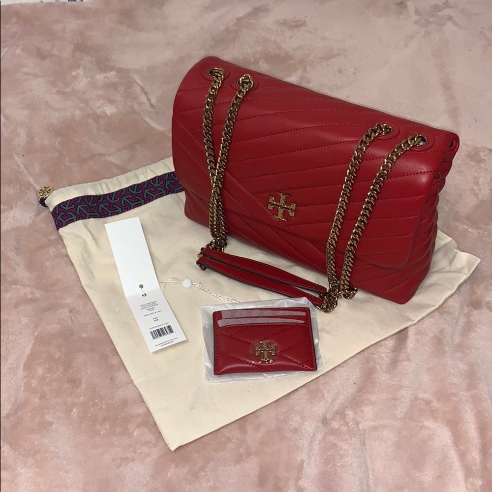 Tory Burch Red Kira Chevron Convertible Bag